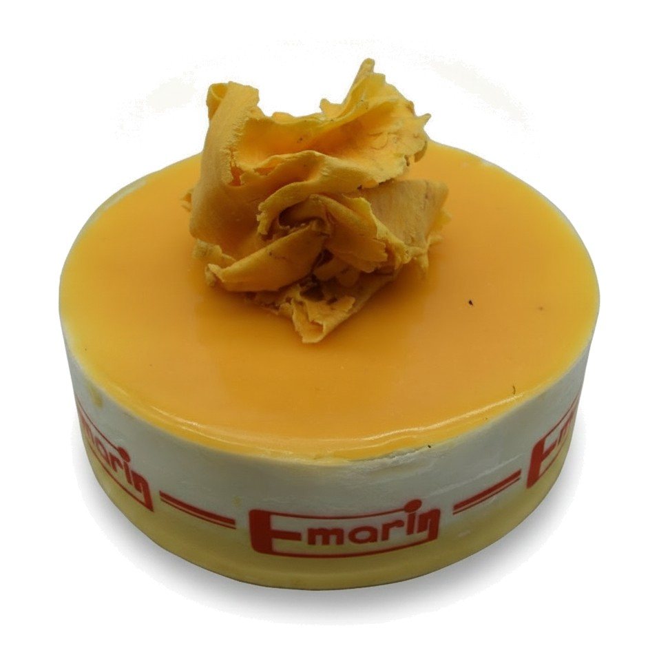 mousse de mango con chocolate blanco