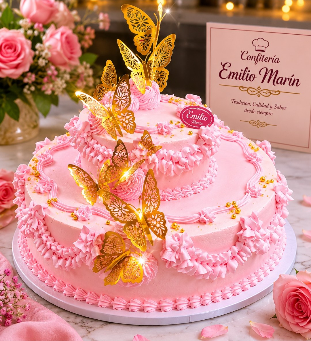 Tarta rosa de Confitería Emilio Marín