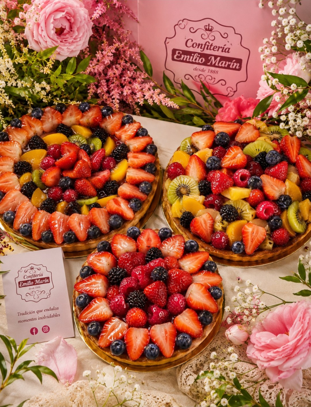 Tartas de frutas artesanales de Confitería Emilio Marín